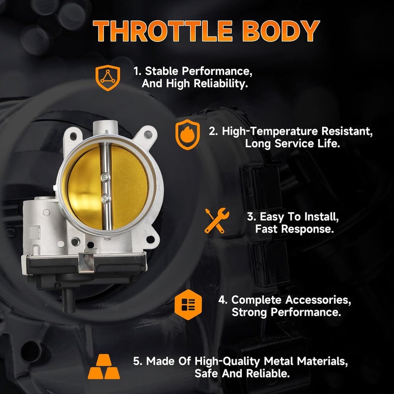 DINGKA 12617792 Electronic Throttle Body Fits for Chevy Silverado 1500/ Suburban/Tahoe GMC Sierra 1500/ Yukon 2014 2015 2016 2017 2018 2019 2020 5.3L OE 12678224 S20223 TB1297 ETB0066 - Image 5
